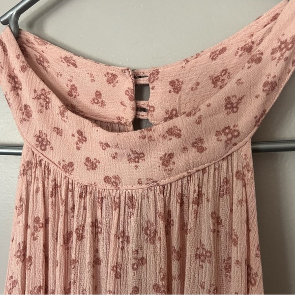 Altar’d State Floral Tiered Maxi Dress Halter Neck Pink Cottagecore Boho Western - Picture 7 of 14